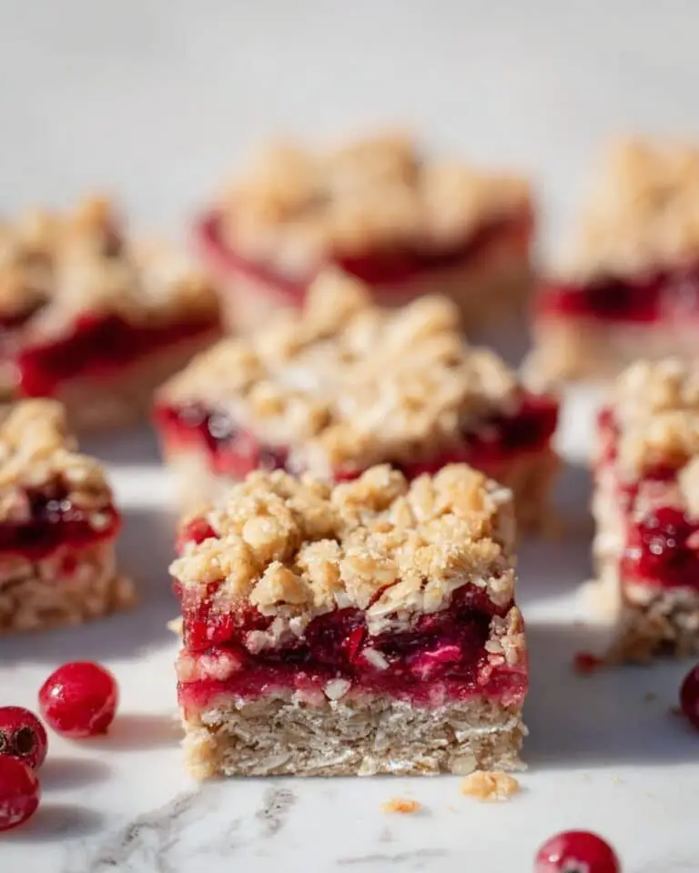 Fresh Cranberry Bars with Oat Crumble Topping Recipe