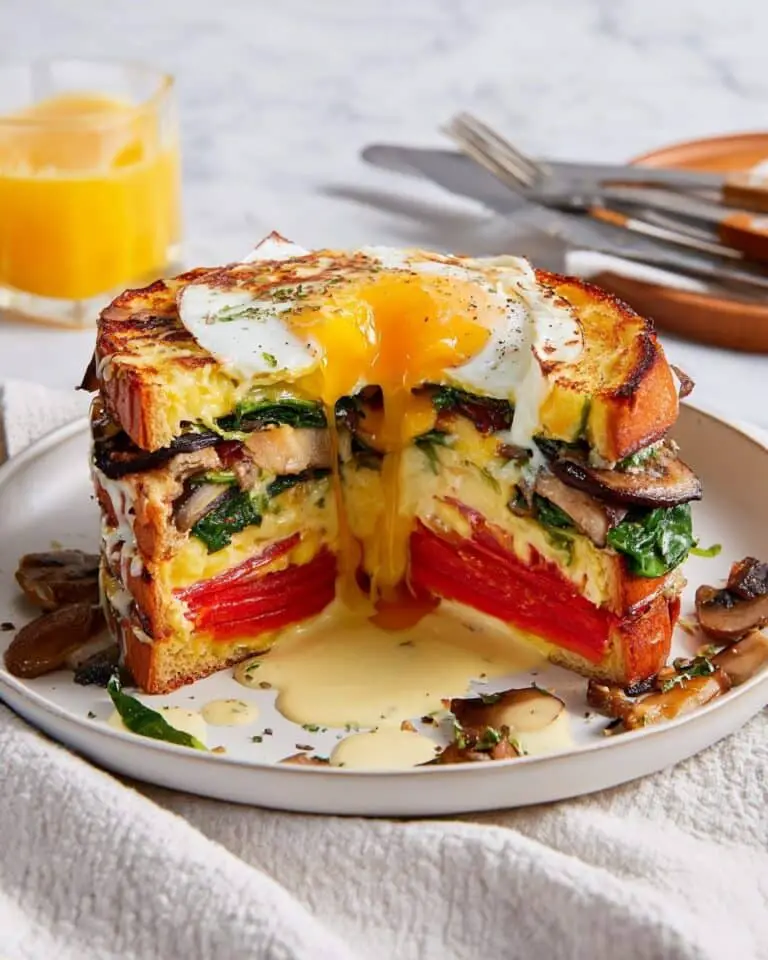 8-Layer Breakfast Sandwich with Hollandaise and Balsamic Reduction Recipe