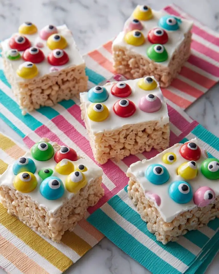 Eye Spy Rice Cereal Treats with Candy Eyeballs Recipe