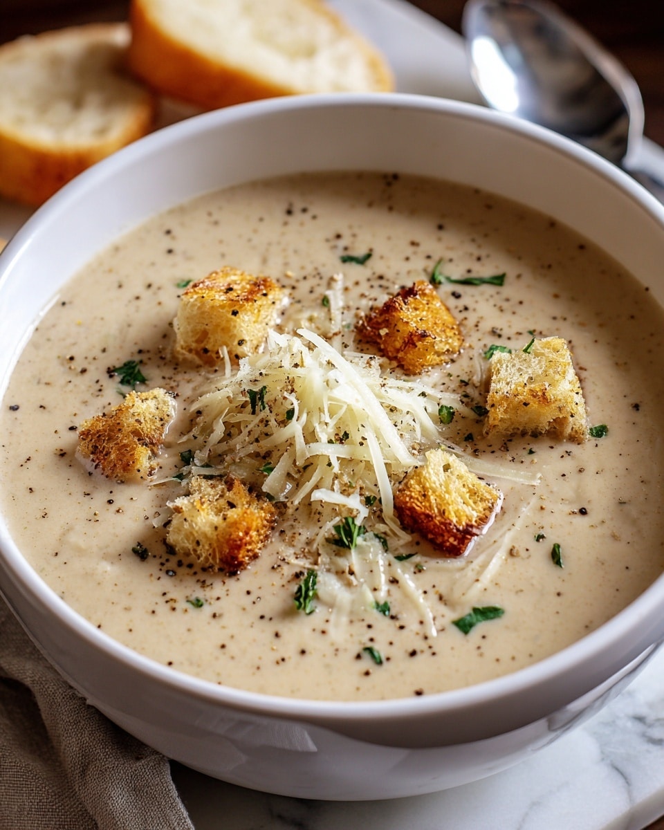 A white bowl with a textured pattern is filled with creamy, pale off-white soup. On top, there are small green herb pieces scattered along with a light dusting of brown spice. A spoon is lifting a scoop of the thick soup, showing its smooth and slightly chunky texture. The scene is set on a white marbled surface, and a woman's hand holds the spoon. The background is softly blurred, focusing attention on the bowl and spoon. photo taken with an iphone --ar 4:5 --v 7