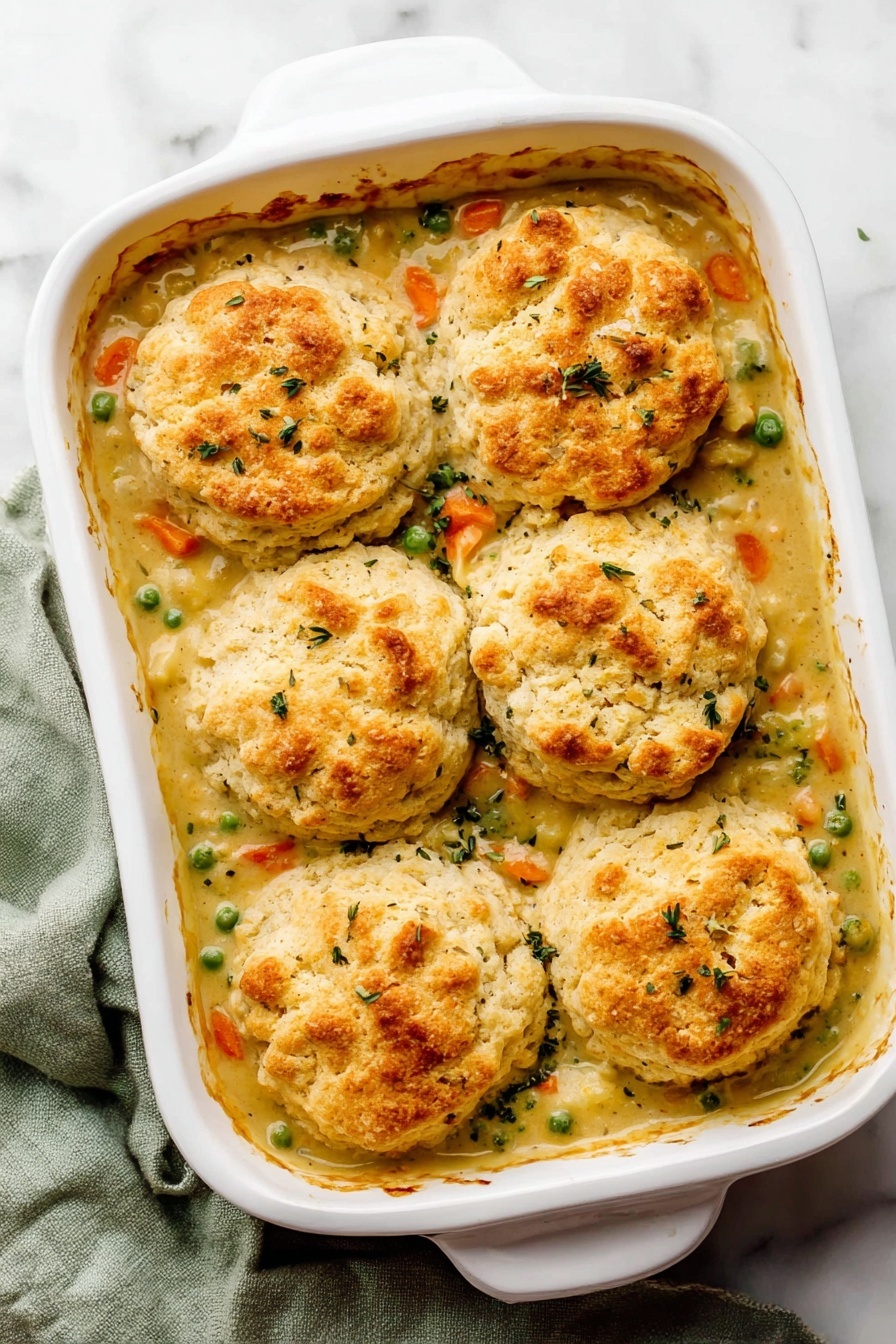 A white ornate bowl holds a creamy chicken pot pie with three visible layers: at the bottom is a thick sauce mixed with vibrant green peas, bright orange carrot slices, and small broccoli pieces, all cooked together in a light beige gravy. On top, there is a golden-brown biscuit layer that looks crispy and slightly uneven in texture, adding a crusty contrast to the soft vegetables beneath. A silver spoon rests inside the bowl, partially covered by the sauce, and the bowl sits on a white marbled surface next to a soft green cloth. photo taken with an iphone --ar 2:3 --v 7 - Biscuit Vegetable Pot Pie Casserole,vegetable pot pie with biscuits,comforting vegetable casserole,easy biscuit casserole,homemade vegetable pie