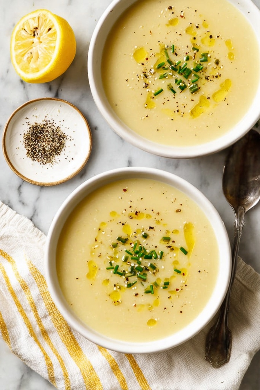 Creamy Potato Leek Soup with Chives Recipe - Serving