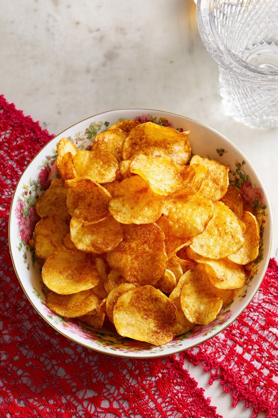 Spiced-Up Garlic Paprika Potato Chips Recipe - Serving
