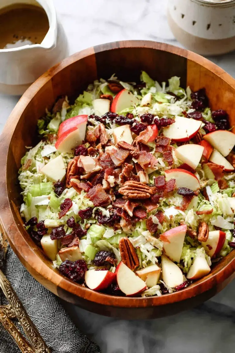 Brussels Sprout Salad with Cranberries, Apples, Pecans, and Maple Balsamic Vinaigrette Recipe
