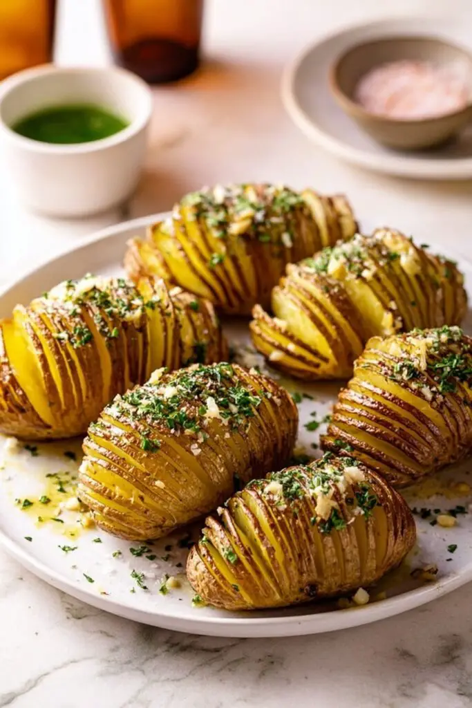 Cheesy Hasselback Potatoes with Garlic Butter Recipe