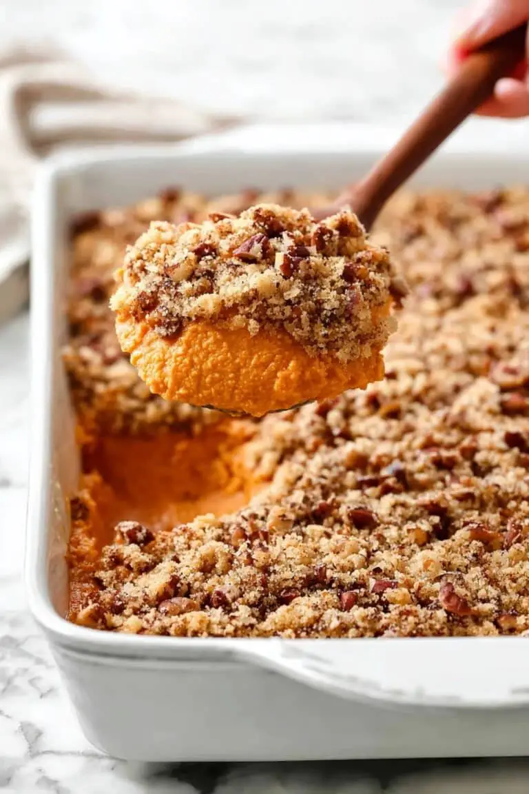 Sweet Potato Casserole with Pecan Topping Recipe