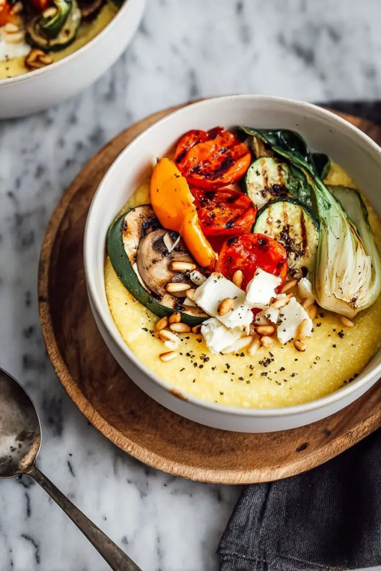Creamy Goat Cheese Polenta with Roasted Ratatouille Recipe