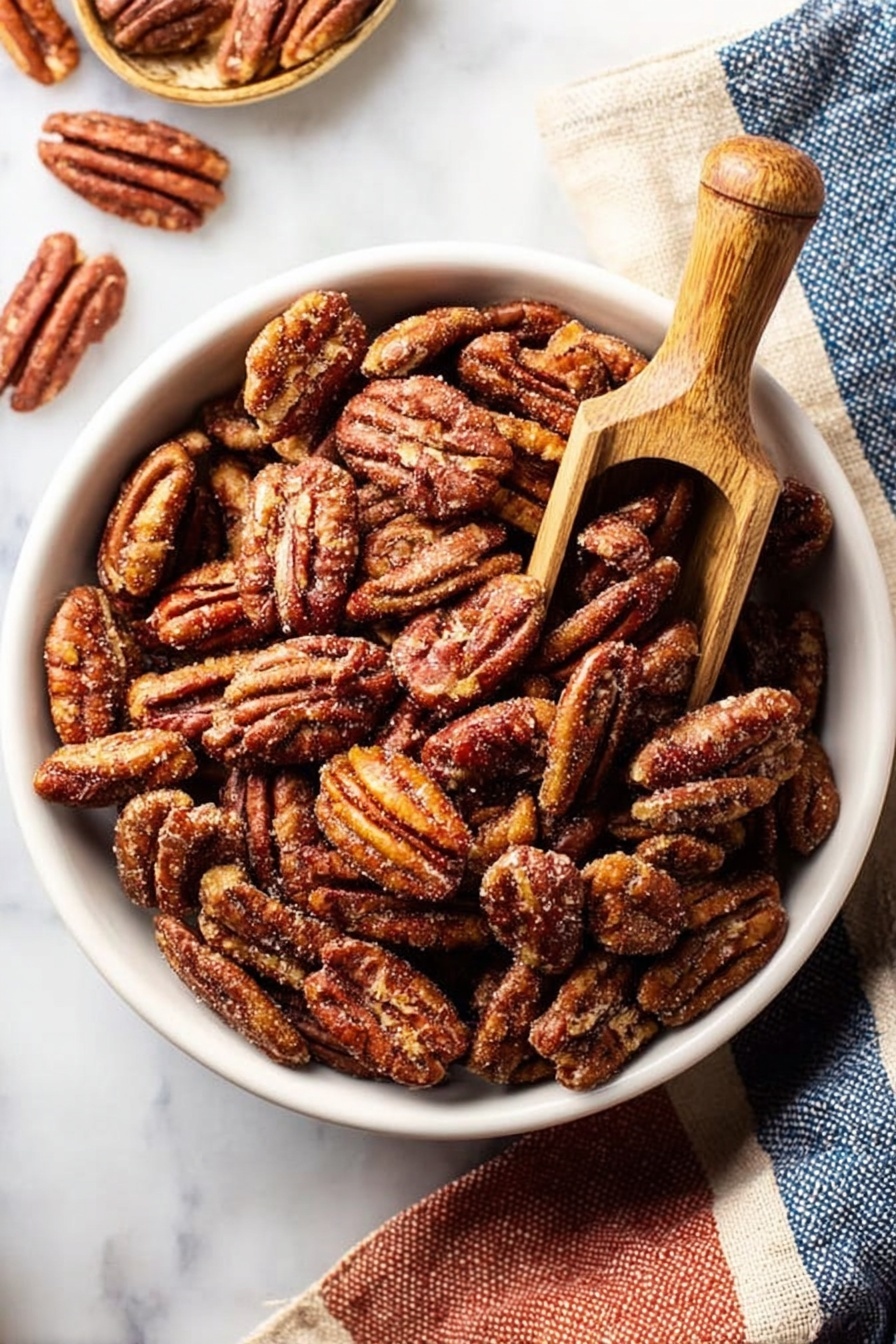 Sweet and Spicy Candied Pecans Recipe - Serving