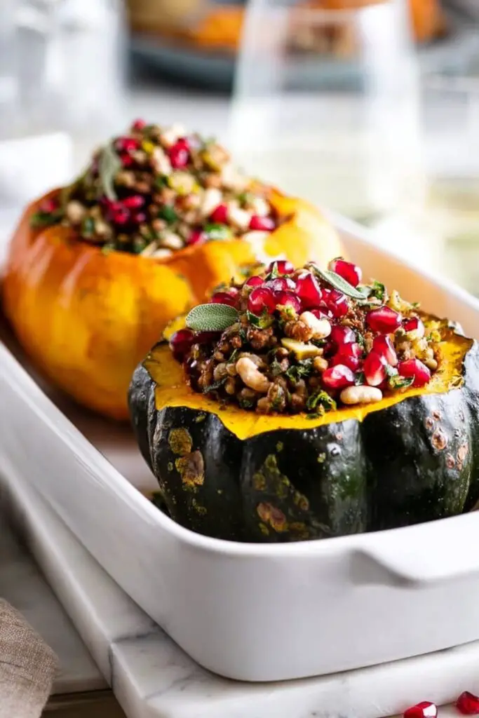 Stuffed Acorn Squash with Tempeh and Cranberries Recipe