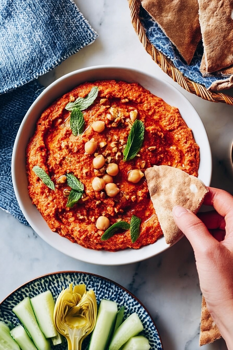 Muhammara: Spicy Red Pepper and Walnut Dip Recipe - Serving