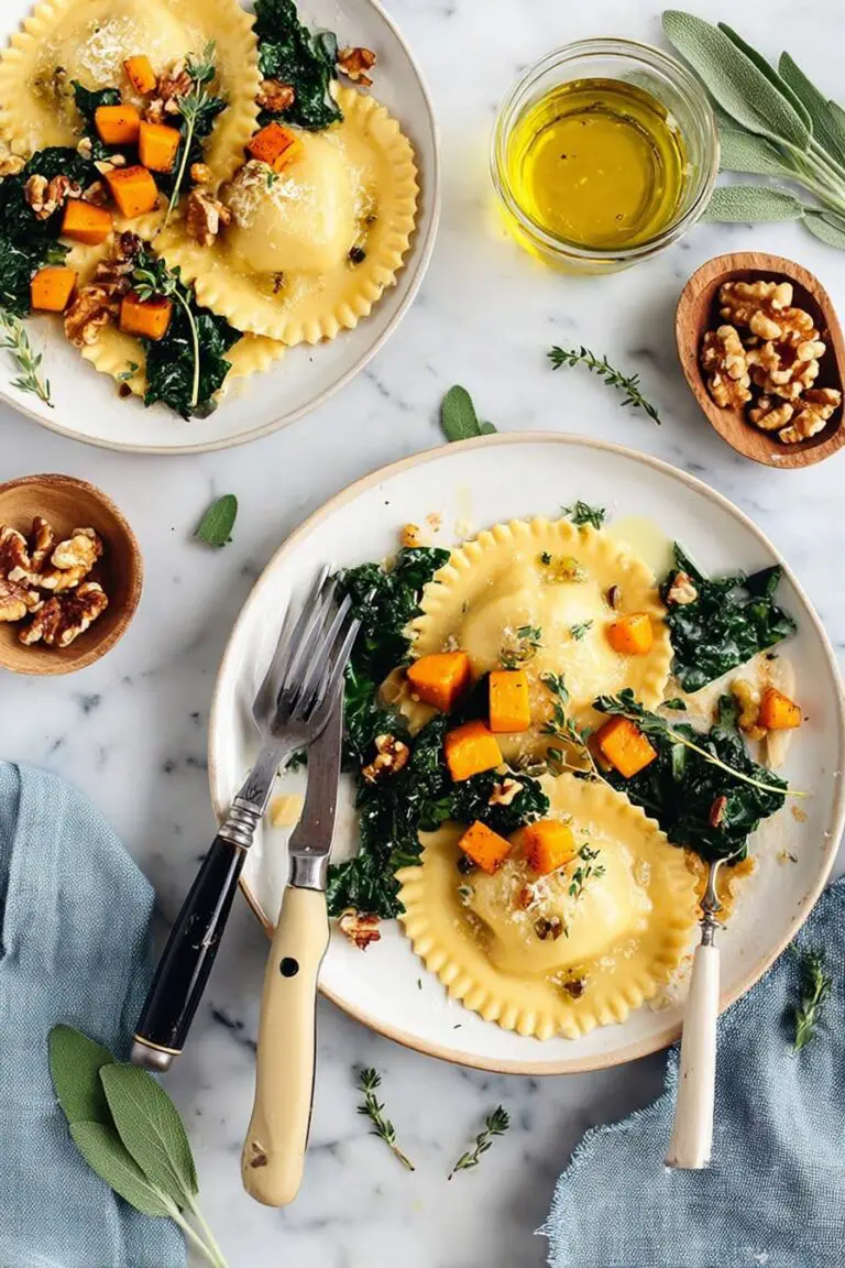 Butternut Squash Ravioli with Sage Walnut Sauce Recipe