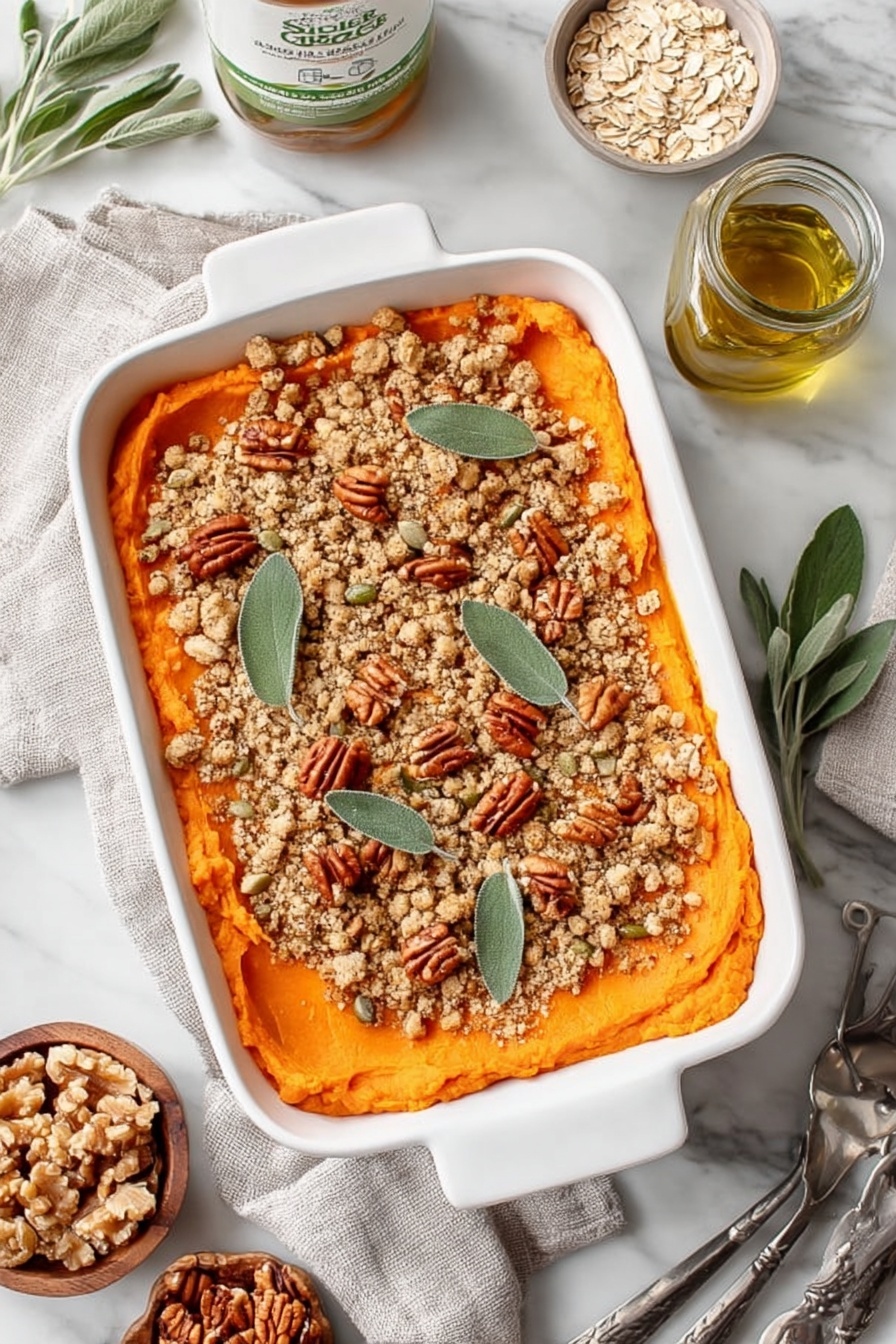 Sweet Potato Casserole with Crumble Topping Recipe - Serving