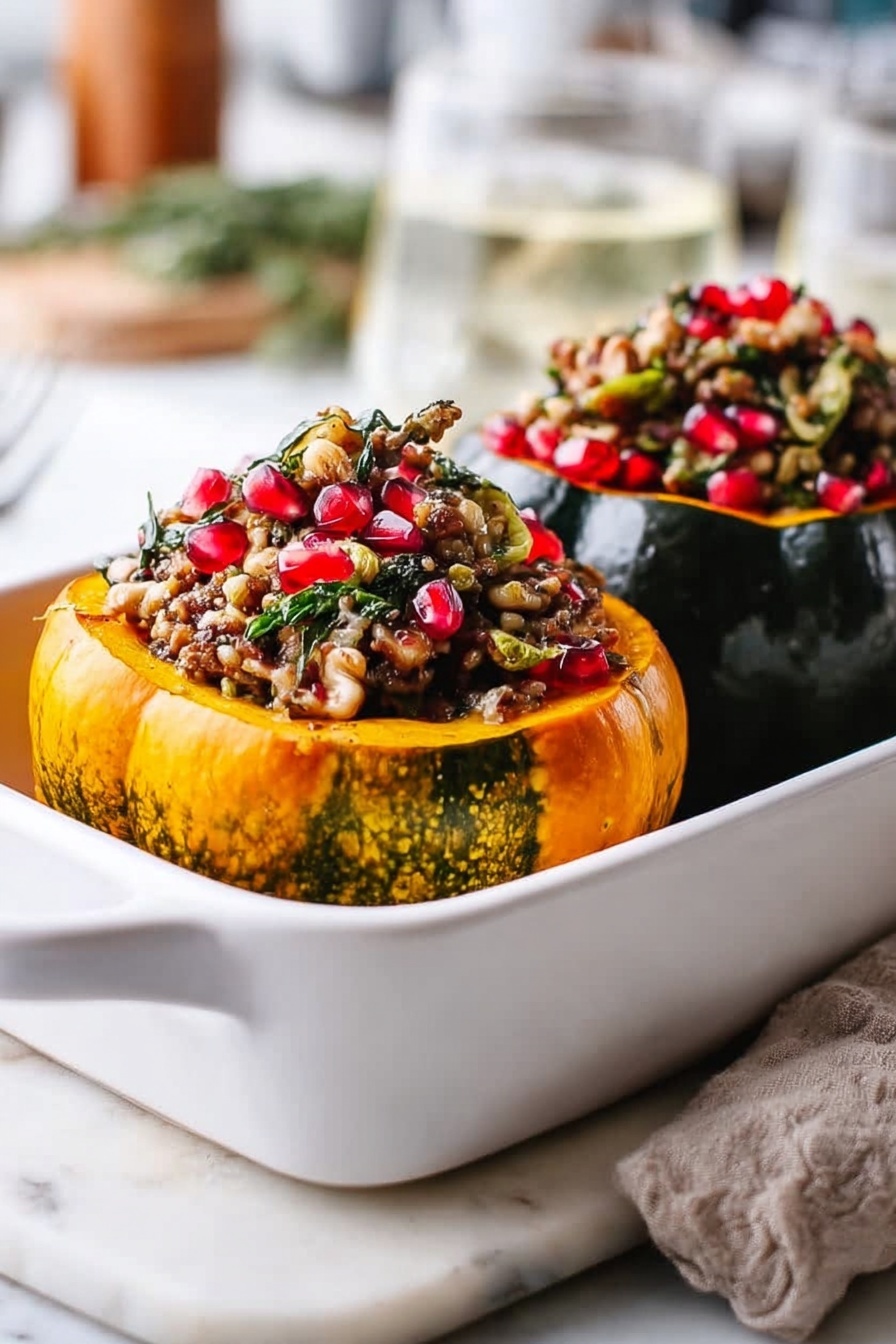 Stuffed Acorn Squash with Tempeh and Cranberries Recipe - Serving