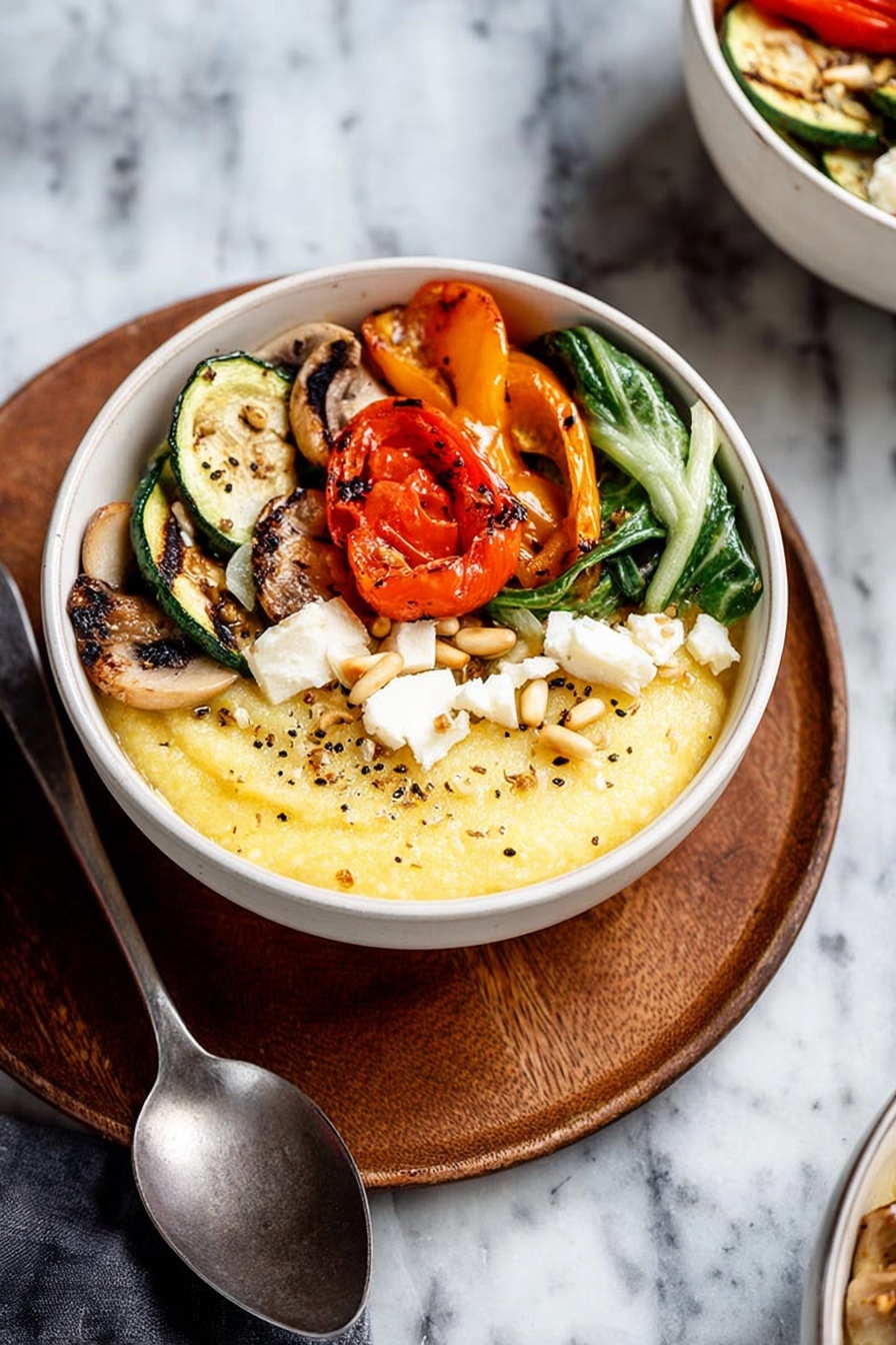 Creamy Goat Cheese Polenta with Roasted Ratatouille Recipe - Serving