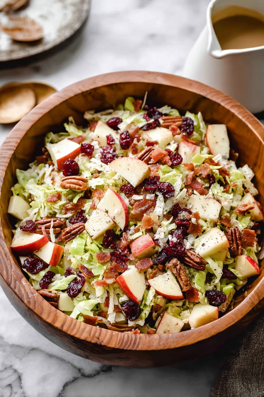 Brussels Sprout Salad with Cranberries, Apples, Pecans, and Maple Balsamic Vinaigrette Recipe - Serving