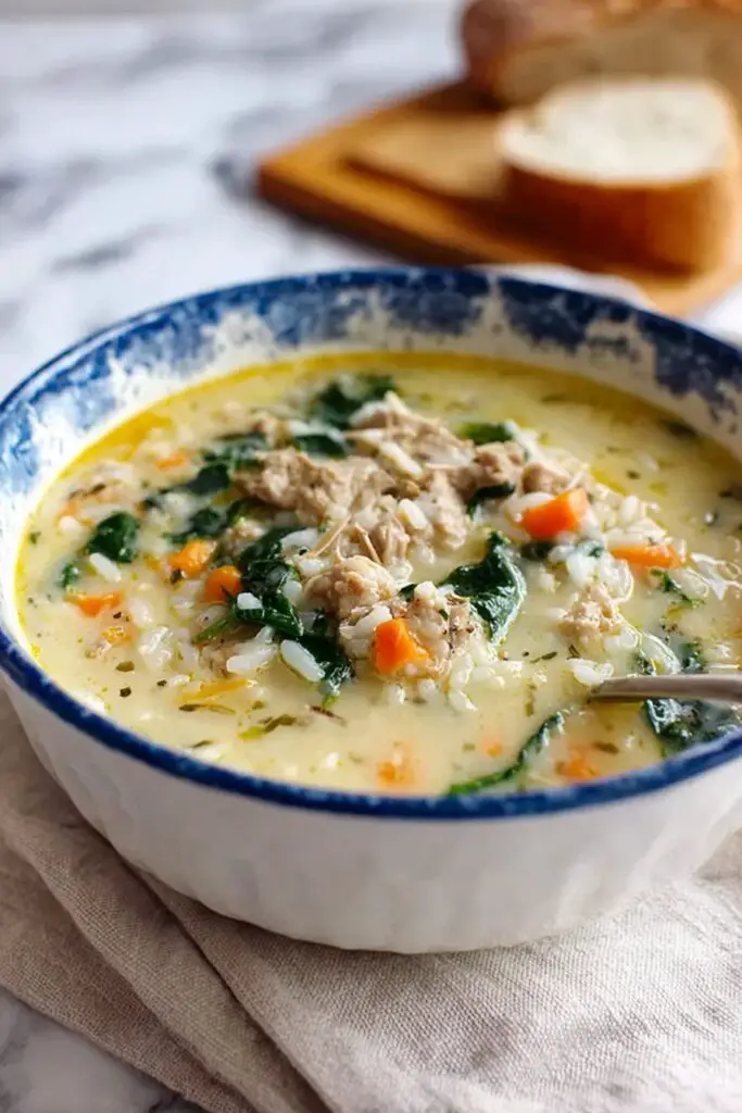 Lemon Chicken Soup with Rice and Kale Recipe