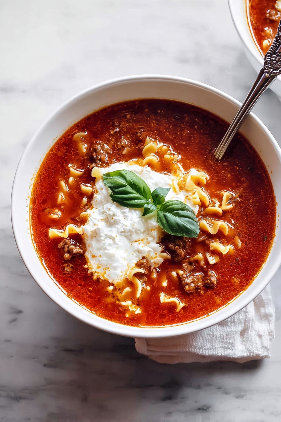 Lasagna Soup with Cheese Recipe - Serving