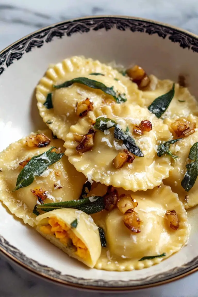 Pumpkin Ravioli with Apple Sage Butter Recipe
