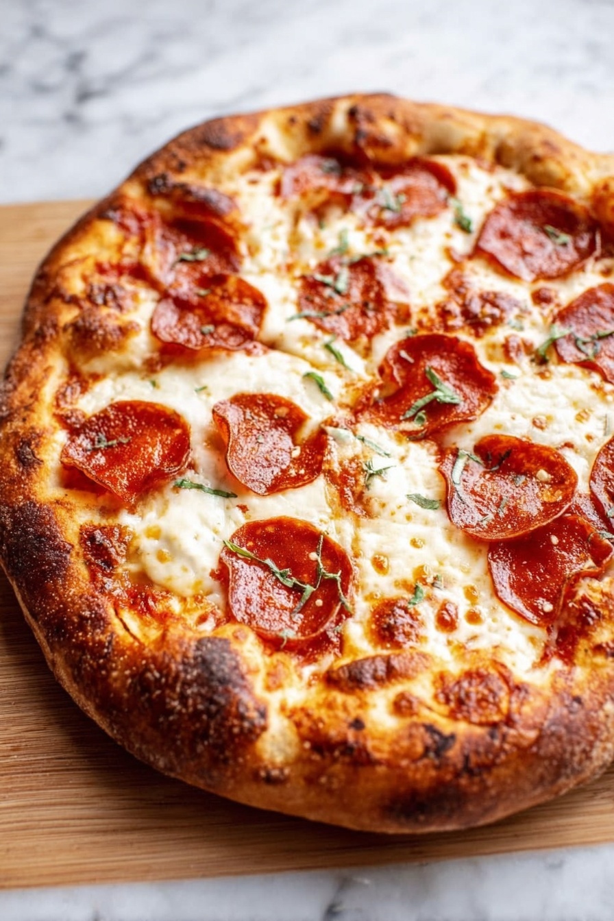 Homemade Pepperoni Pizza Recipe - Serving