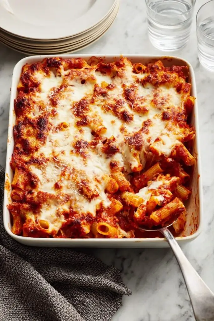 Cheesy Baked Ziti with Sausage Recipe