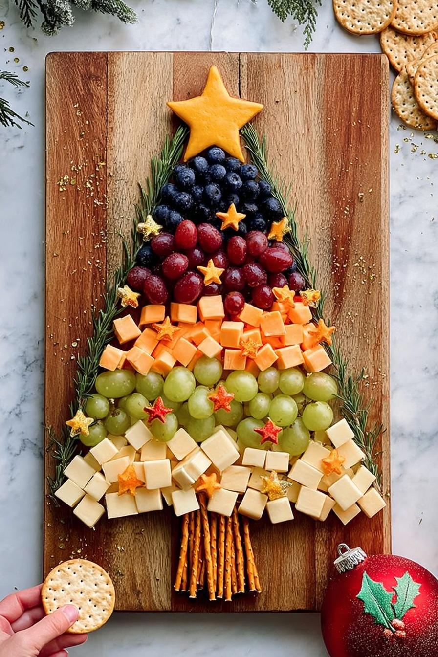 Christmas Tree Charcuterie Board Recipe - Serving