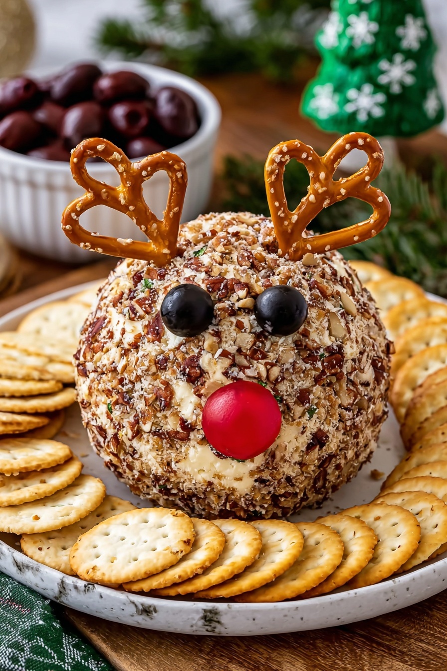 Reindeer Cheese Ball Recipe - Serving