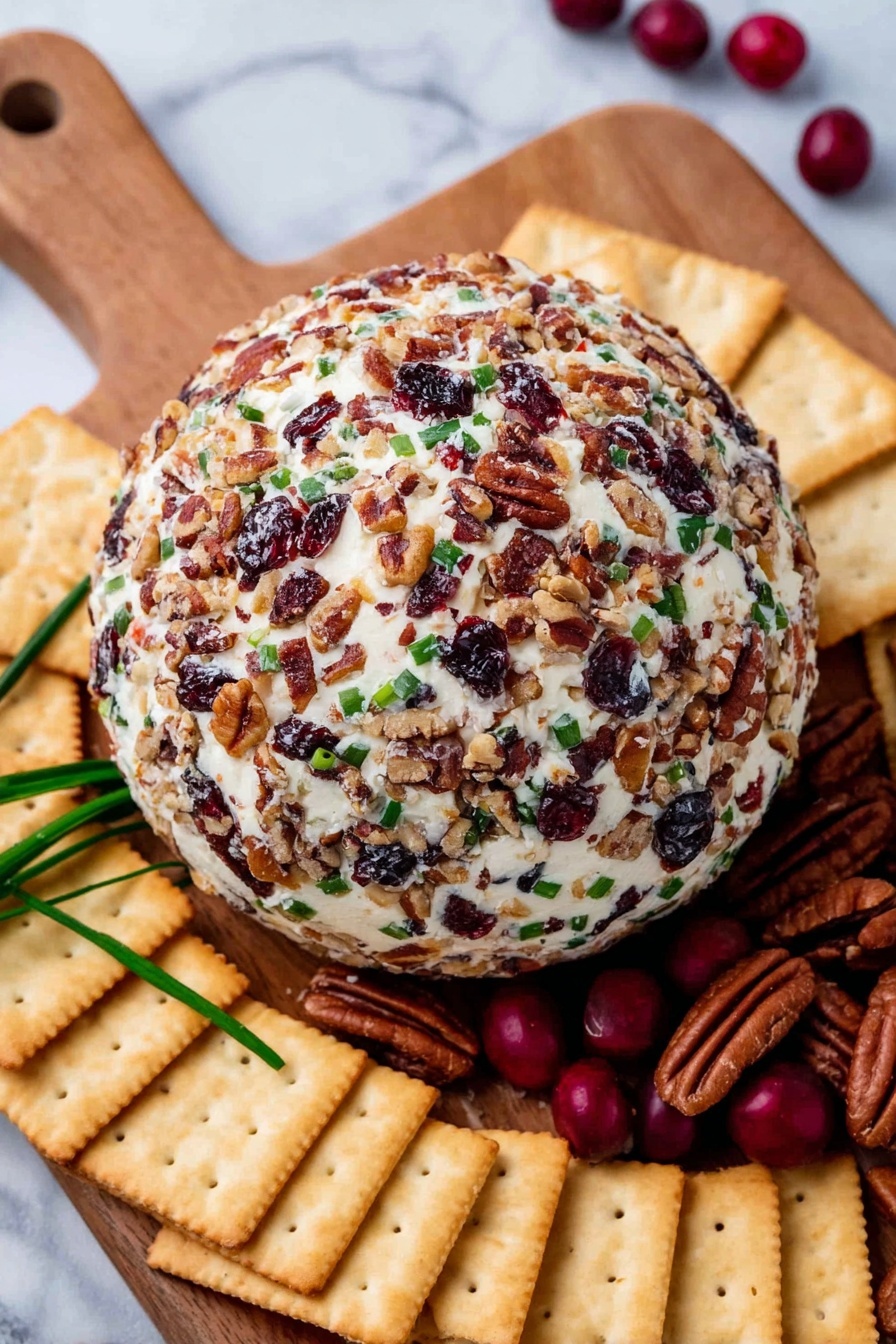 Cranberry Pecan Cheese Ball Recipe - Serving