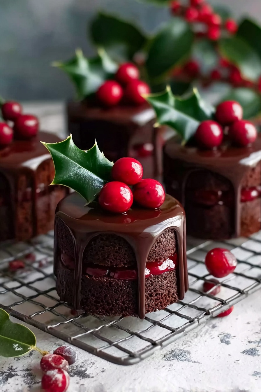 Vegan Cranberry Chocolate Mini Cakes Recipe - Serving