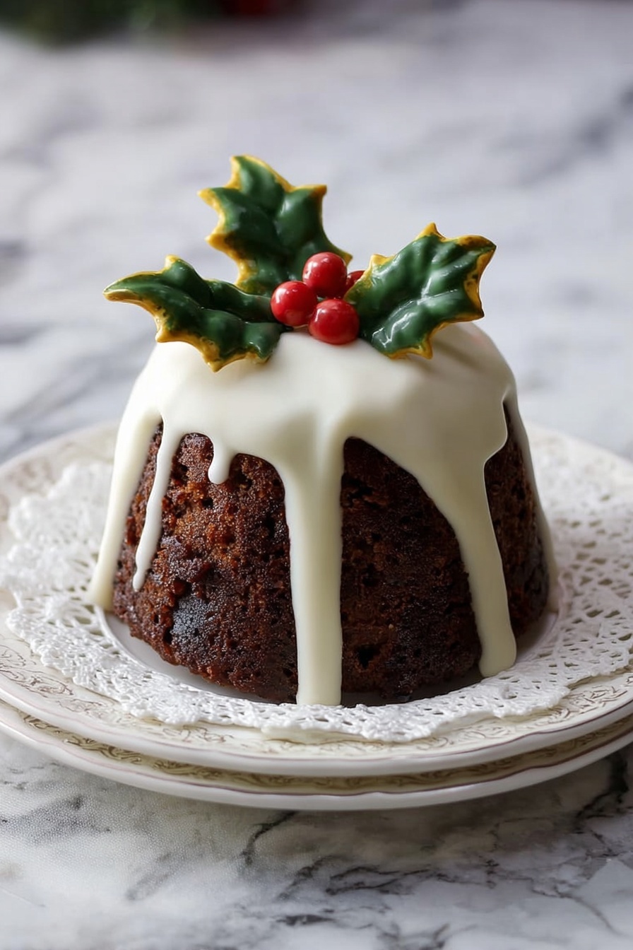 British Christmas Pudding Recipe - Serving