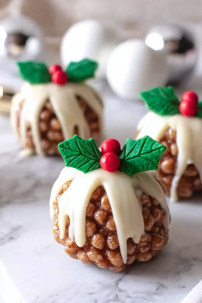 Chocolate Rice Krispie Christmas Puddings Recipe