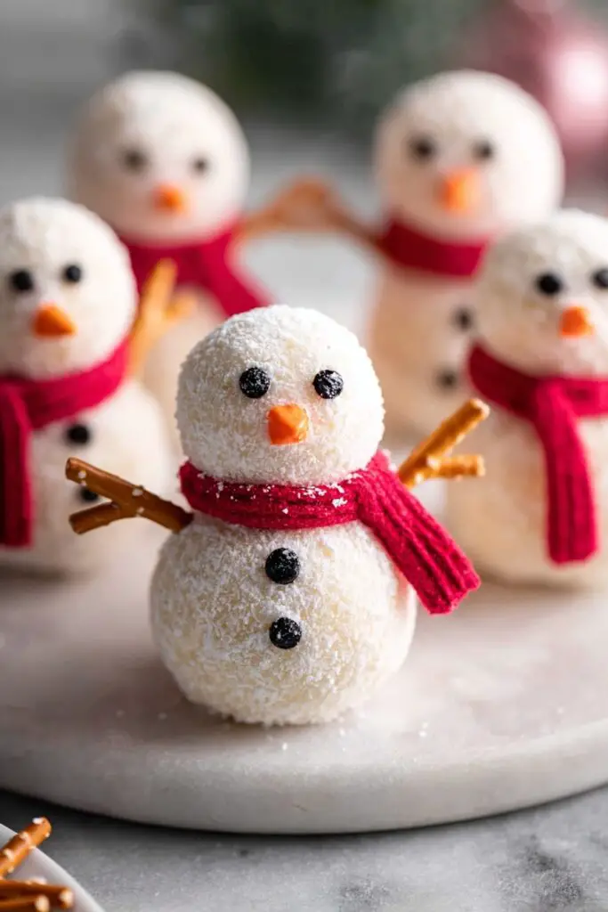 Vegan Coconut Snowman Truffles Recipe