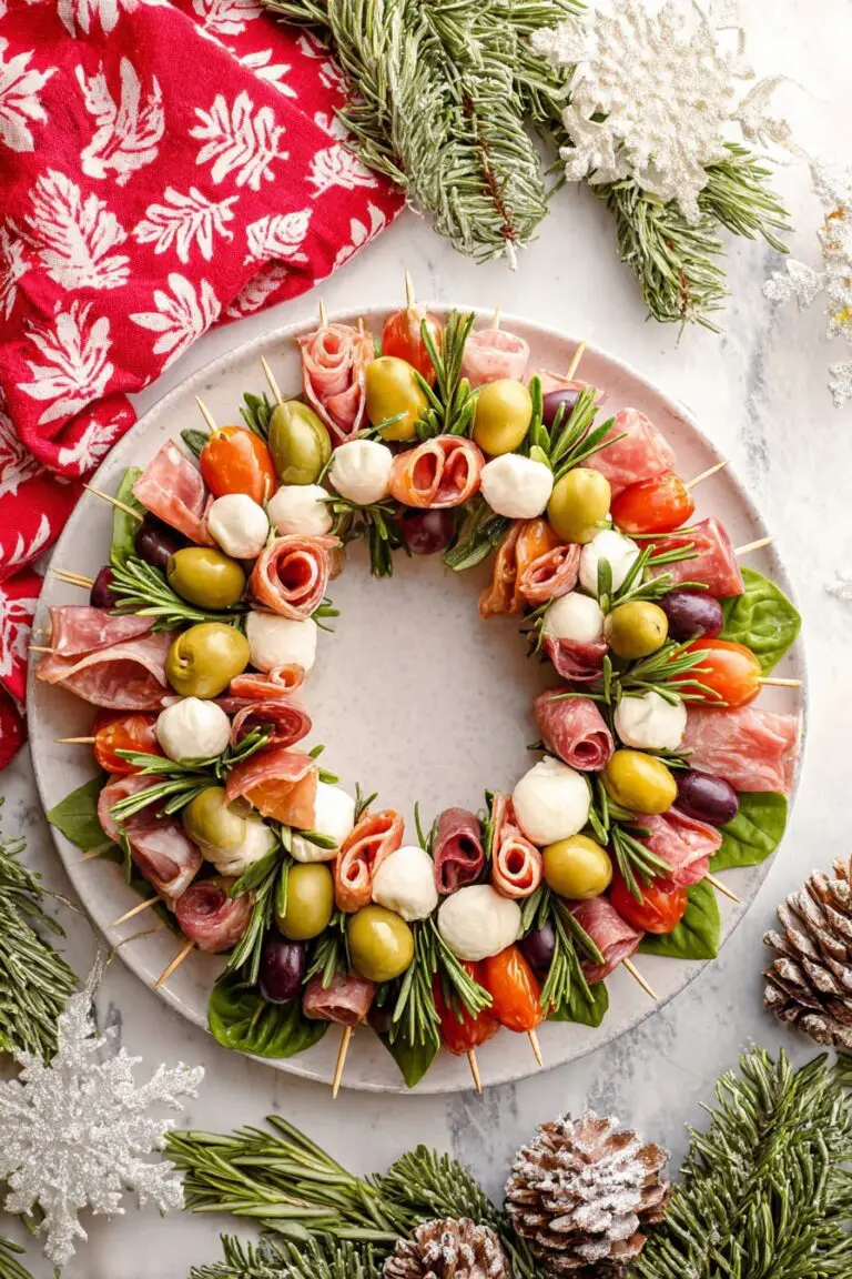 Antipasto Wreath Recipe with Skewers Recipe