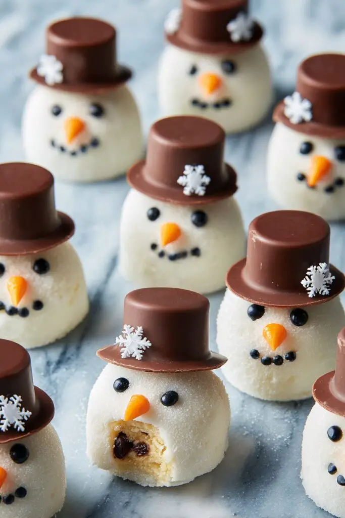 Snowman Cookie Dough Bites Recipe