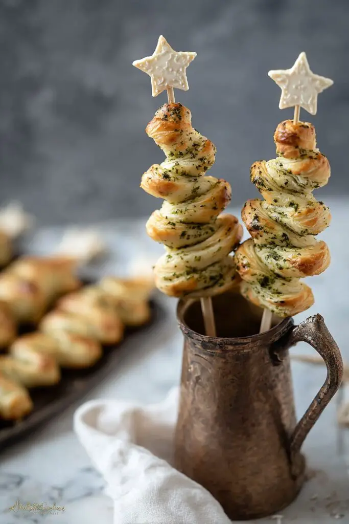 Pesto Puff Pastry Christmas Trees Recipe
