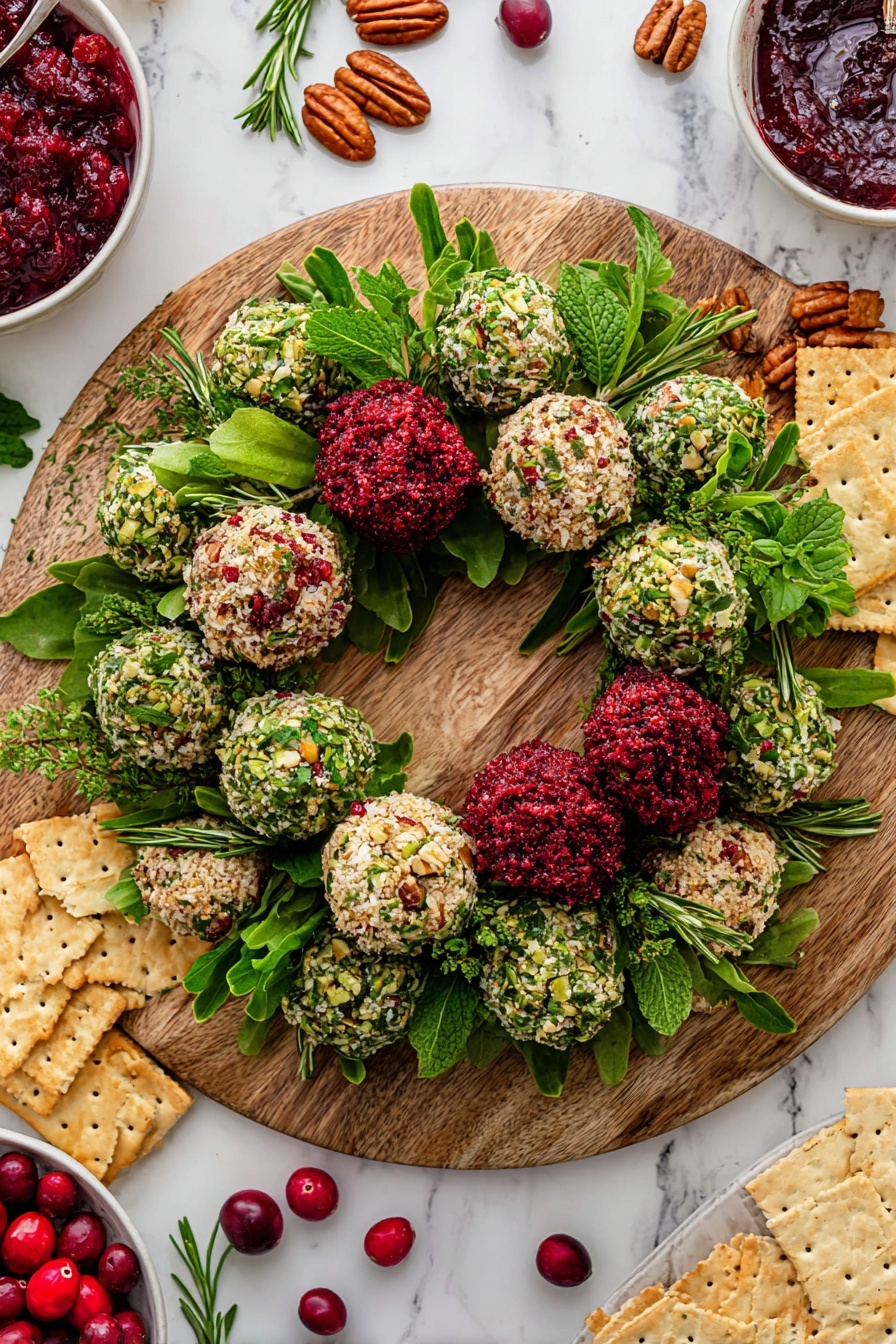 Cheese Ball Wreath Recipe - Serving