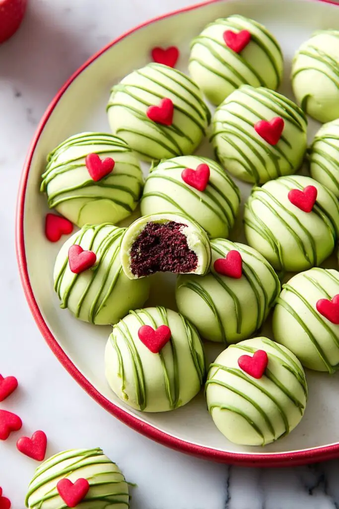 Grinchy Red Velvet Cake Bites Recipe