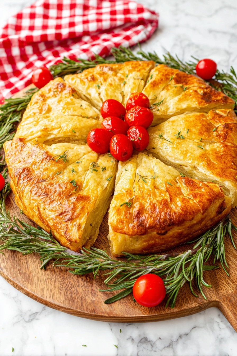 Cheesy Pesto Wreath Recipe - Serving