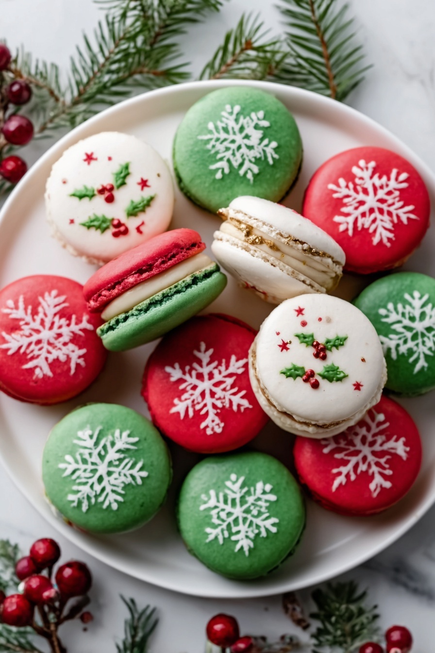 Holiday Christmas Macarons Recipe - Serving