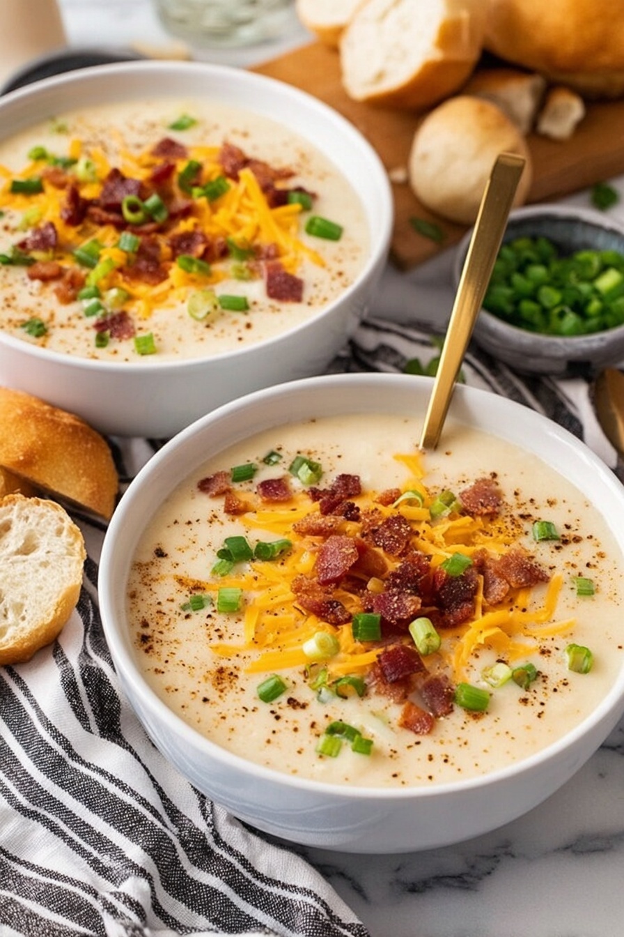 Creamy Potato Soup with Bacon Recipe - Serving