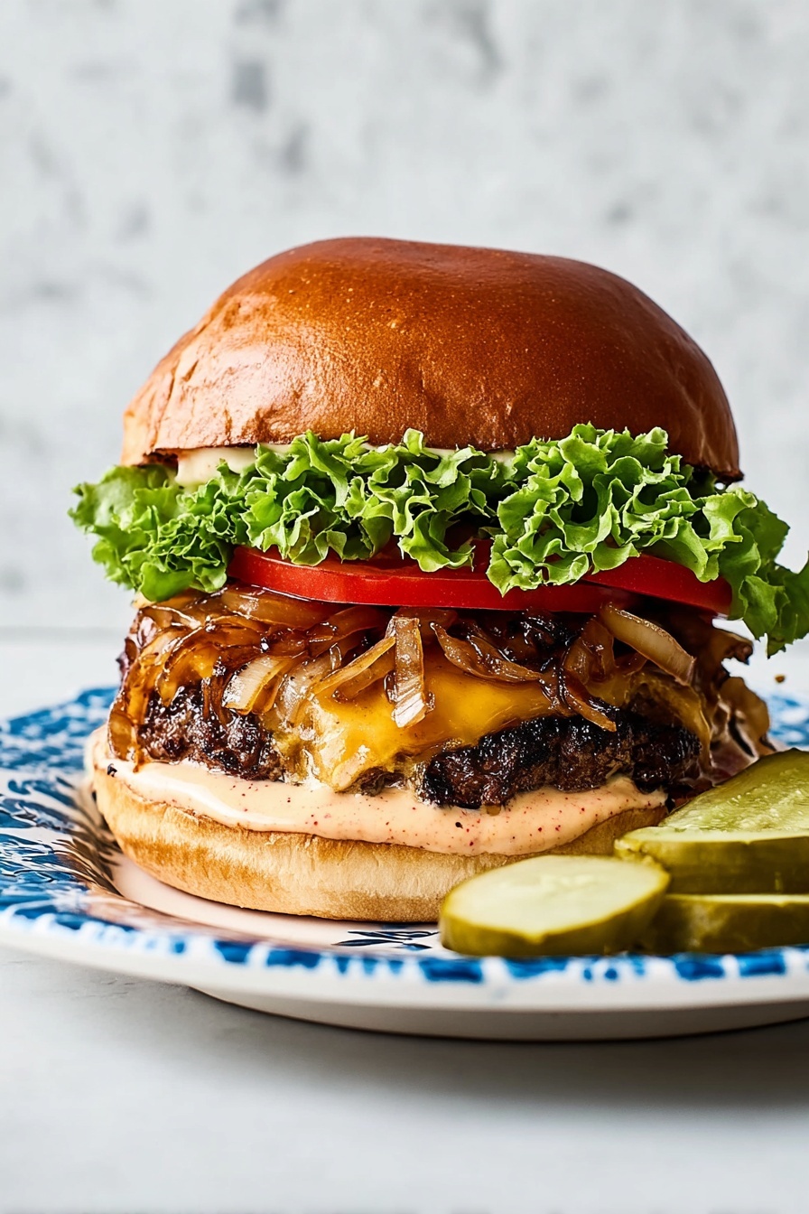 Ultimate Cheeseburger with Secret Sauce Recipe - Serving