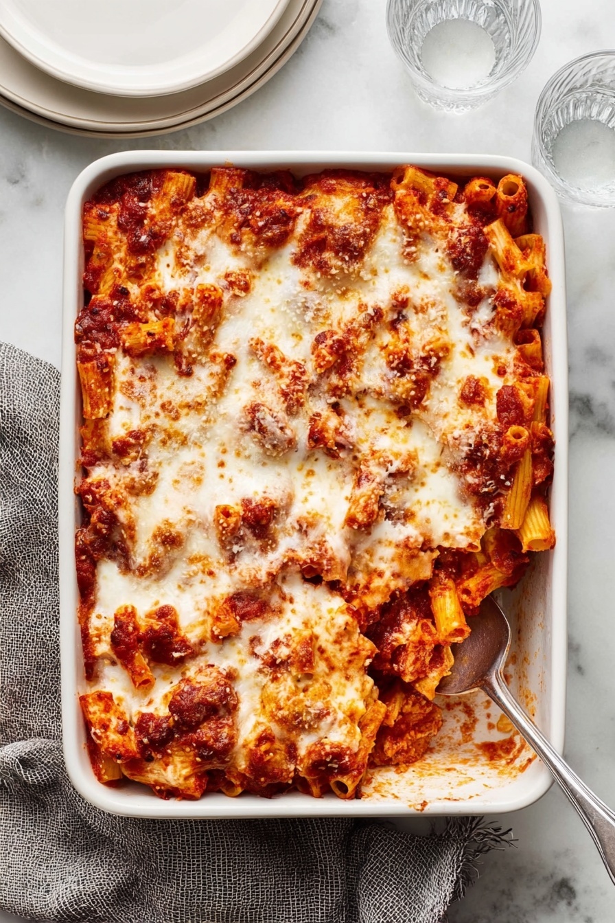 Cheesy Baked Ziti with Sausage Recipe - Serving