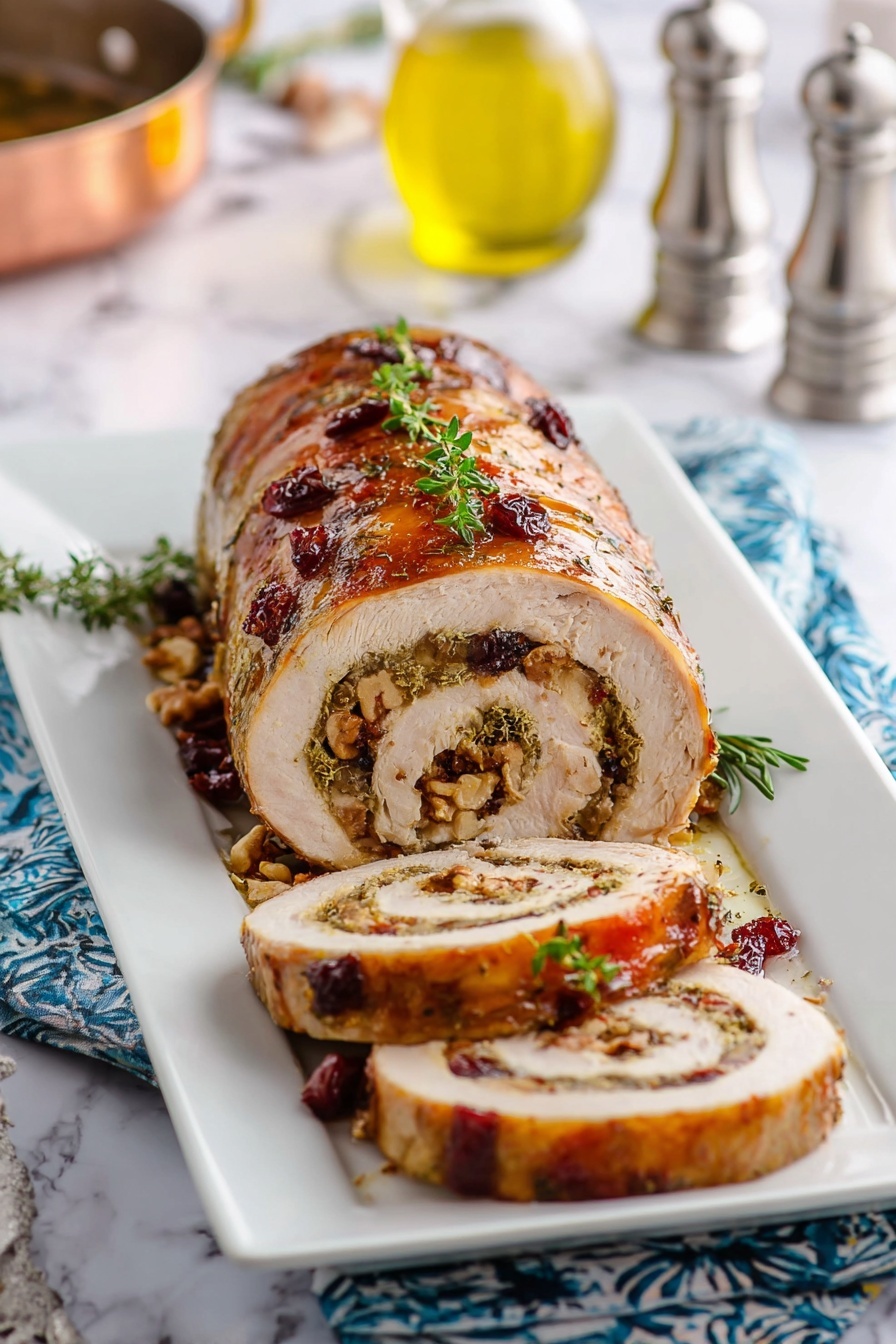 Apple Bacon Stuffed Pork Loin Roast Recipe - Serving