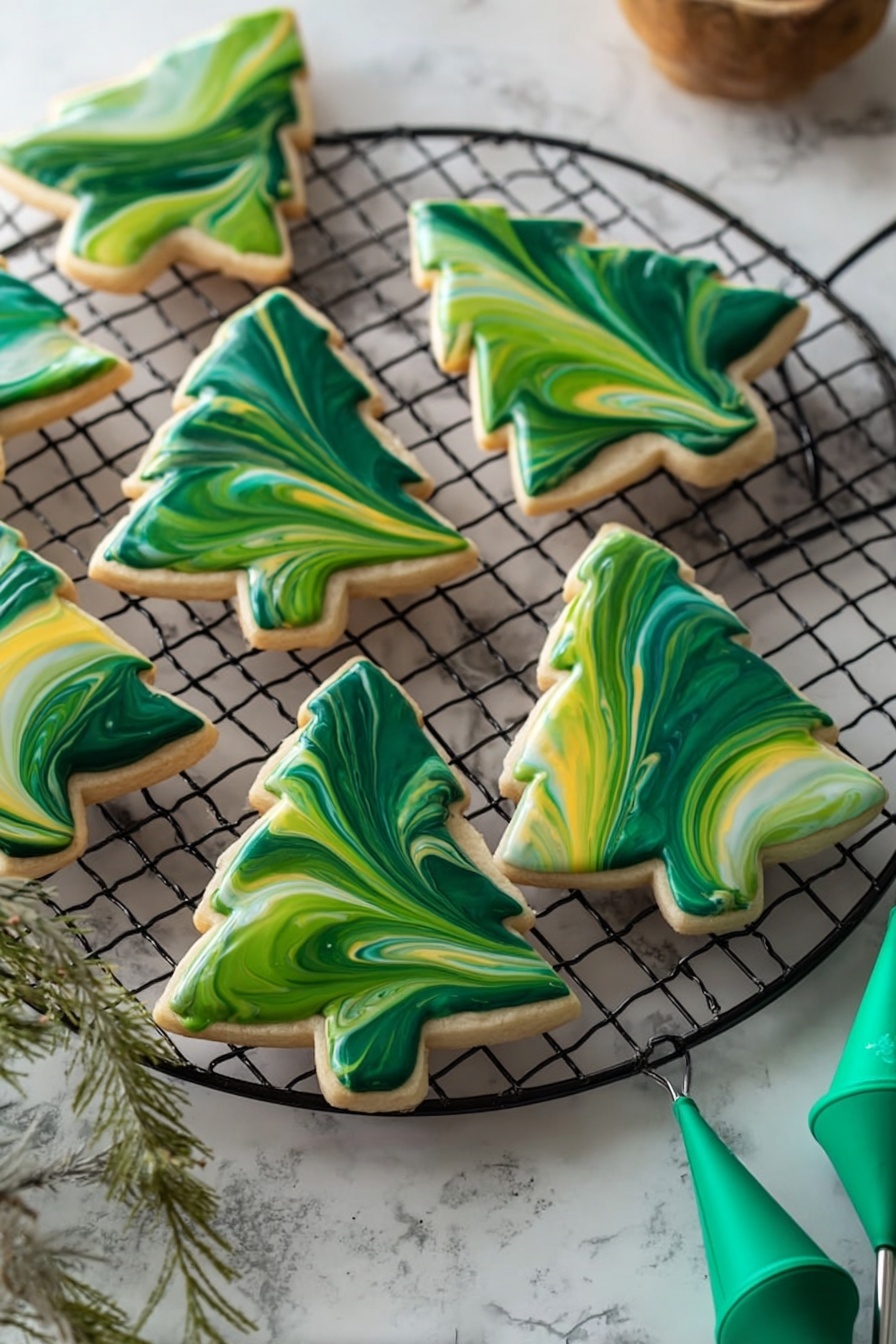 Marbled Sugar Cookies with Royal Icing Recipe - Serving