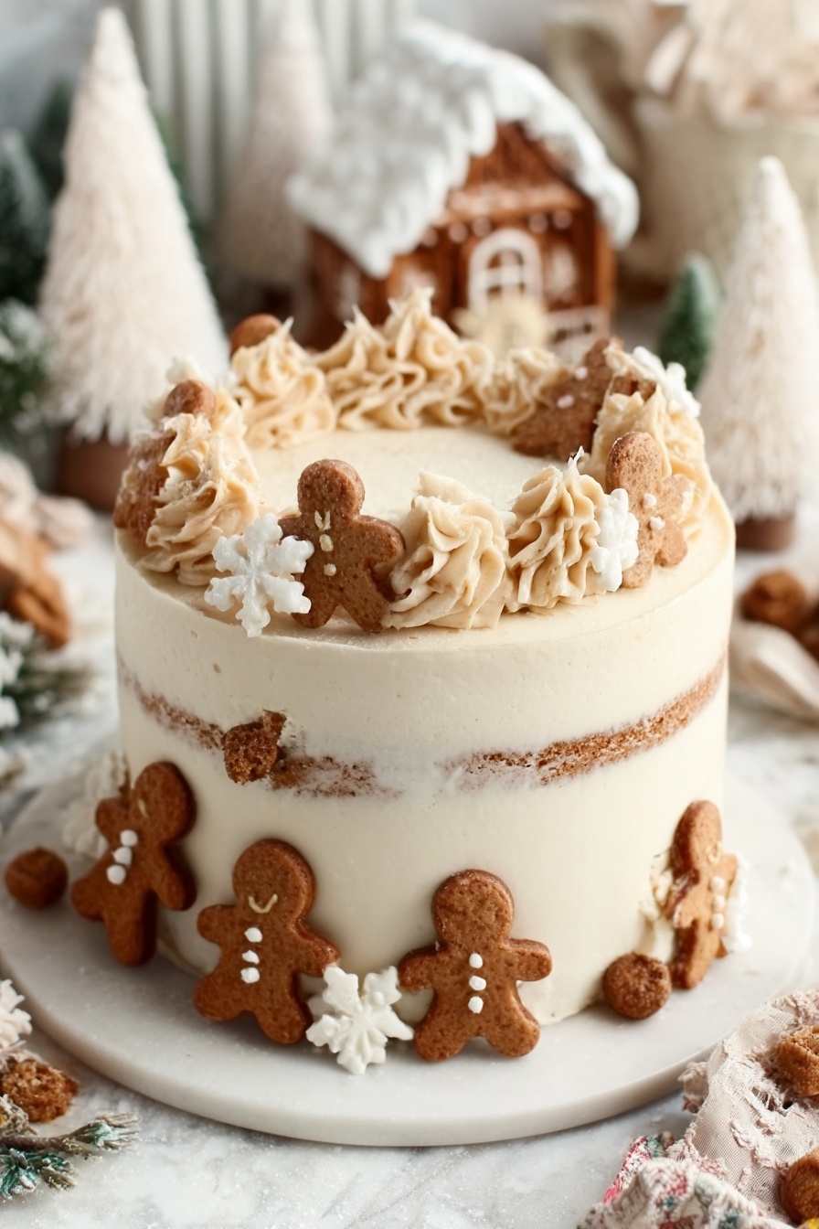 Vegan Gingerbread Cake with Spiced Buttercream Recipe - Serving