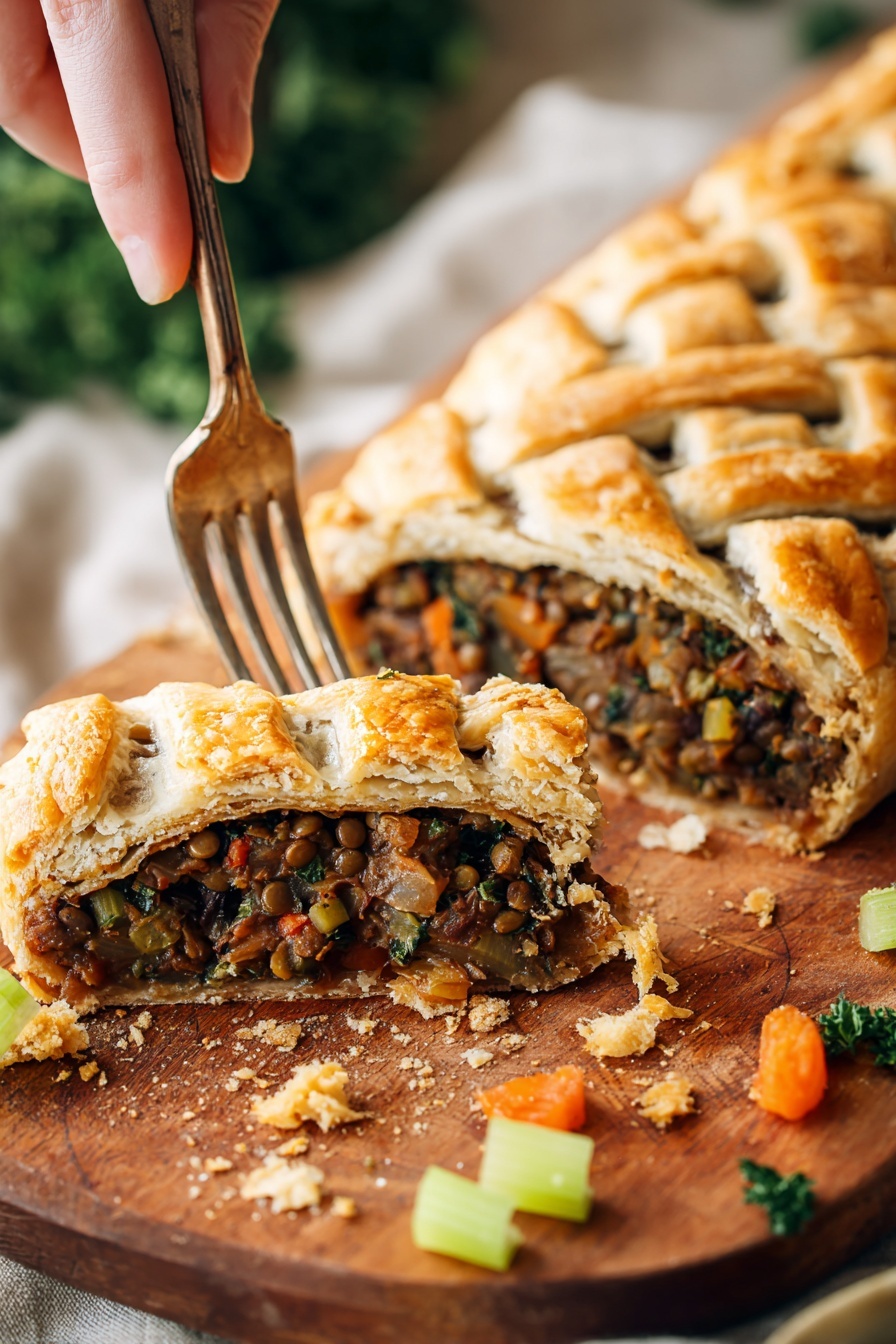 Vegan Lentil Wellington Recipe - Serving