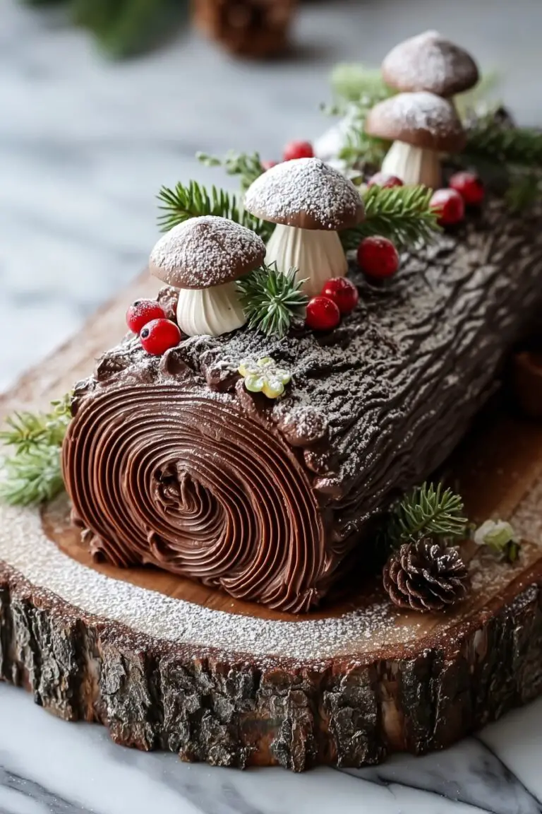 Festive Chocolate Yule Log Cake Recipe