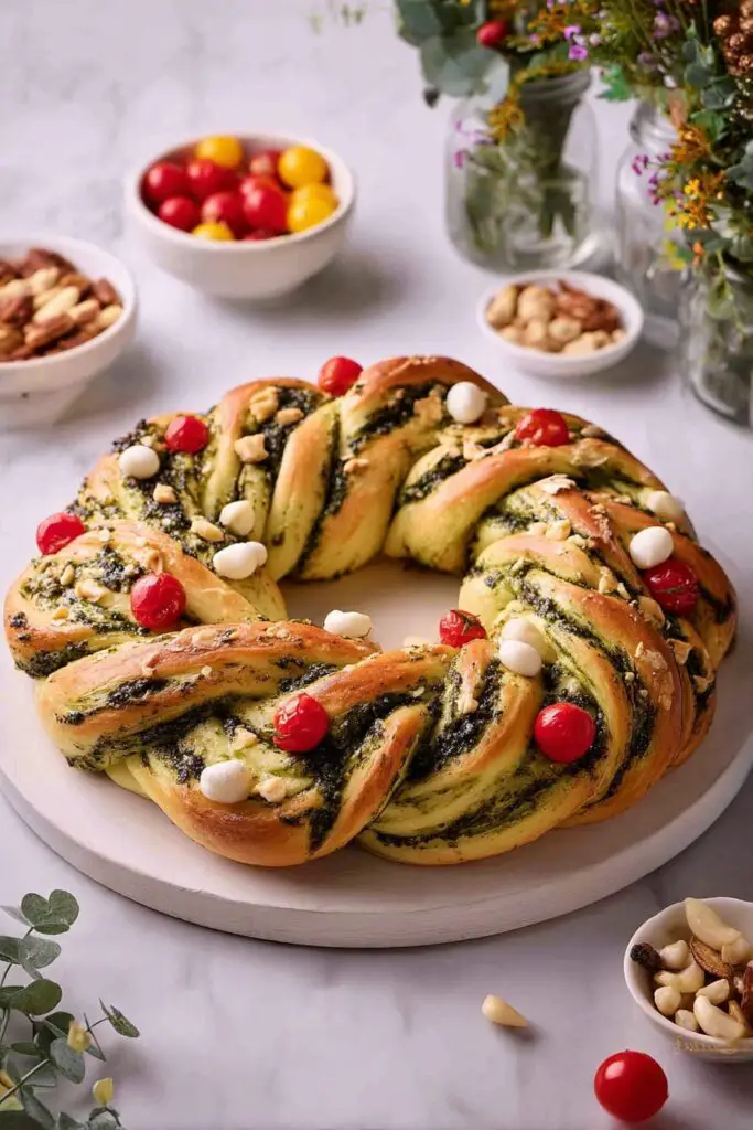 Vegan Pesto Bread Wreath Recipe