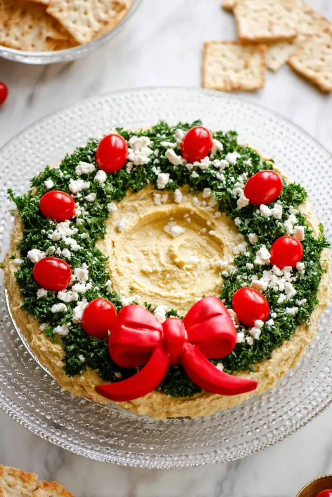 Christmas Hummus Wreath Recipe