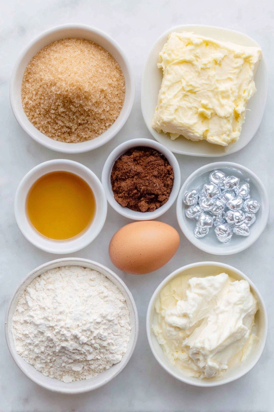 Flat lay of a small mound of light brown sugar, a small white ceramic bowl of golden syrup, a chunk of pale yellow butter, a pile of plain white flour, a separate pile of self-raising flour, a small white bowl of warm brown ground ginger, a small white bowl of mixed spice powder in muted earth tones, a small white bowl of dark brown ground cloves, a small white bowl of light beige bicarbonate of soda powder, a single whole uncracked brown egg with a smooth shell, a large white ceramic bowl filled with thick white royal icing, a small white bowl of fresh pale yellow strained lemon juice, and a scattering of shiny silver cachous candies, all arranged symmetrically without overlap, placed on a clean white marble surface, soft natural light, photo taken with an iPhone, professional food photography style, fresh ingredients, white ceramic bowls, no bottles, no duplicates, no utensils, no packaging --ar 2:3 --v 7 --p m7354615311229779997 - Gingerbread Christmas Tree Cookies, Christmas cookie decorating ideas, holiday gingerbread cookies, festive gingerbread recipes, Christmas baking traditions