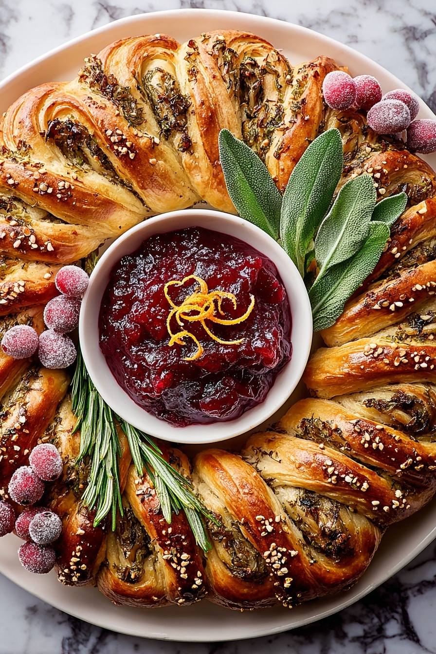 Sausage Roll Wreath Recipe - Serving